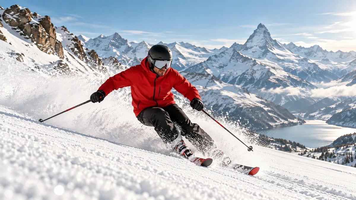 Illustration d’un univers sportif dans les Alpes